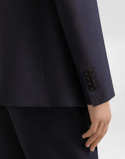 Dolce & Gabbana Single-breasted Silk-blend Gabardine Taormina Jacket In Blue
