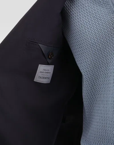 Dolce & Gabbana Single-breasted Silk-blend Gabardine Taormina Jacket In Blue