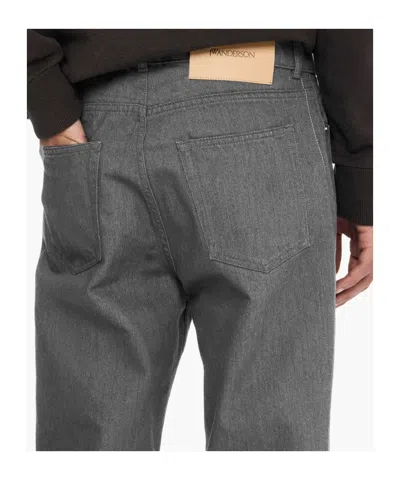 Jw Anderson Mens Light Grey Faded-wash Bootcut-leg Denim Jeans In Gray