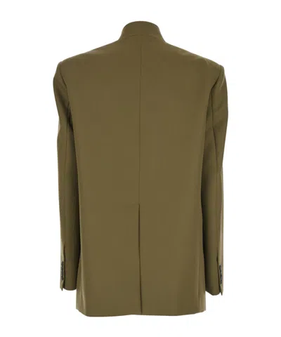 Attico Maxi Shoulder Strap Blazer Blazers Green In Green