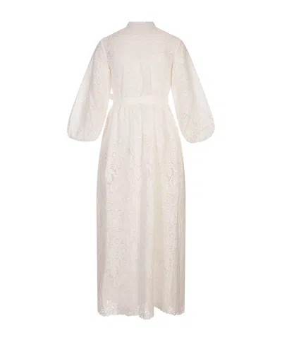 Erdem Long-sleeve Belted Midi Dress In Neutral