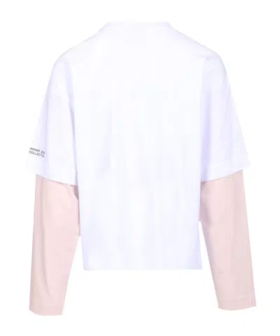 Dries Van Noten Hemmings Printed Double-sleeved T-shirt In White