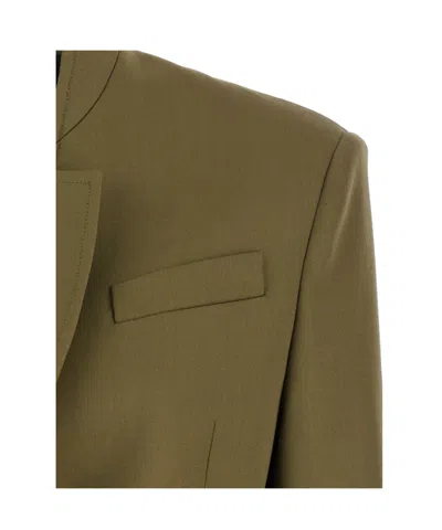 Attico Maxi Shoulder Strap Blazer Blazers Green In Green
