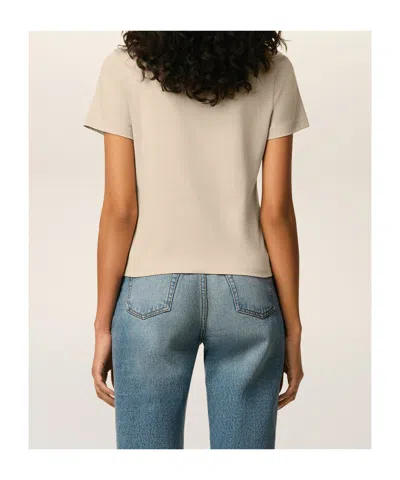 Ami Alexandre Mattiussi Beige Cotton Cropped Ami De Coeur T-shirt Beige In Neutral