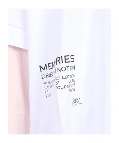 Dries Van Noten Hemmings Printed Double-sleeved T-shirt In White