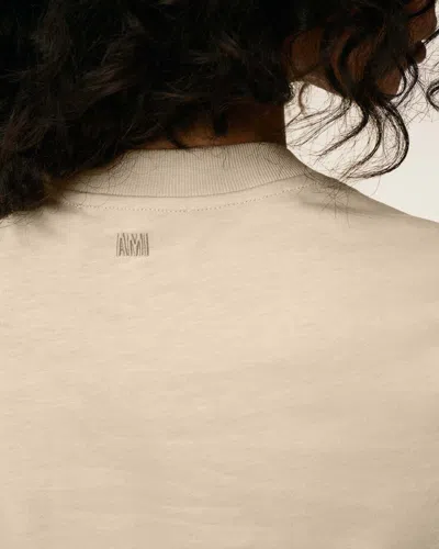 Ami Alexandre Mattiussi Beige Cotton Cropped Ami De Coeur T-shirt Beige In Neutral