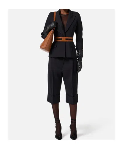 Elisabetta Franchi Structured Belted Blazer In Black