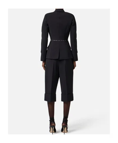 Elisabetta Franchi Structured Belted Blazer In Black
