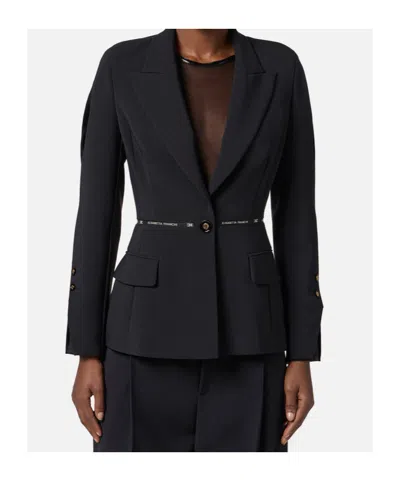 Elisabetta Franchi Structured Belted Blazer In Black