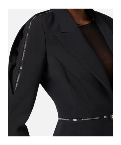 Elisabetta Franchi Structured Belted Blazer In Black