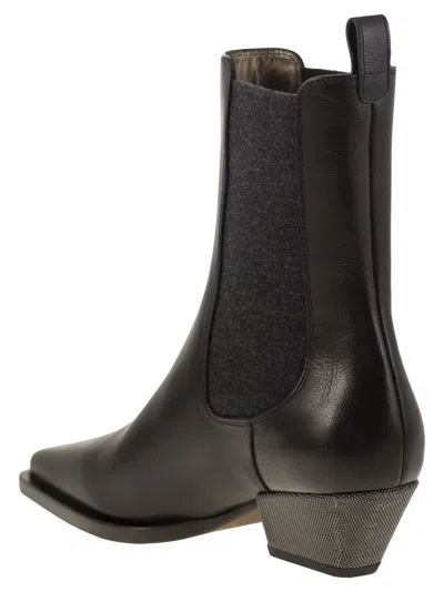 Brunello Cucinelli Square Toe Ankle Boots