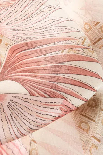 Ferragamo Pink Silk Scarf With Print In Pink