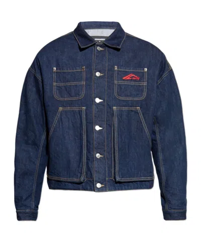Dsquared2 Logo-embroidered Denim Jacket In Blue