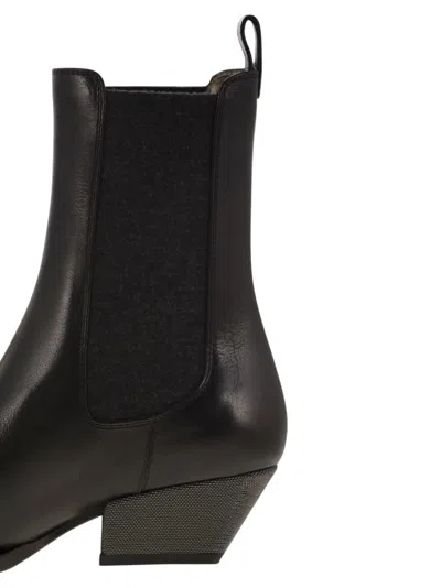 Brunello Cucinelli Square Toe Ankle Boots