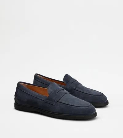 Tod's Classic 38k Loafers In Blue