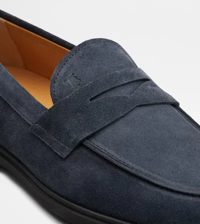 Tod's Classic 38k Loafers In Blue