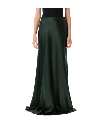 Ralph Lauren Stretch Satin Masina Maxi Skirt In Green