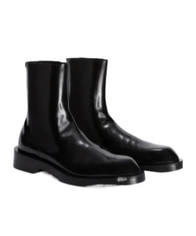 Jil Sander Calf Leather Chelsea Boots In Black