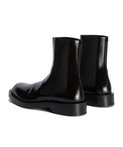 Jil Sander Calf Leather Chelsea Boots In Black