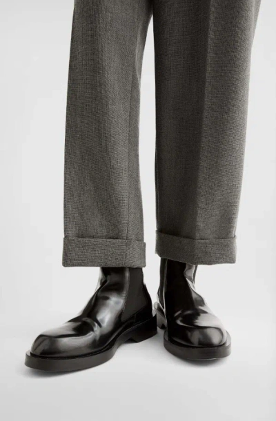 Jil Sander Calf Leather Chelsea Boots In Black