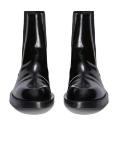 Jil Sander Calf Leather Chelsea Boots In Black