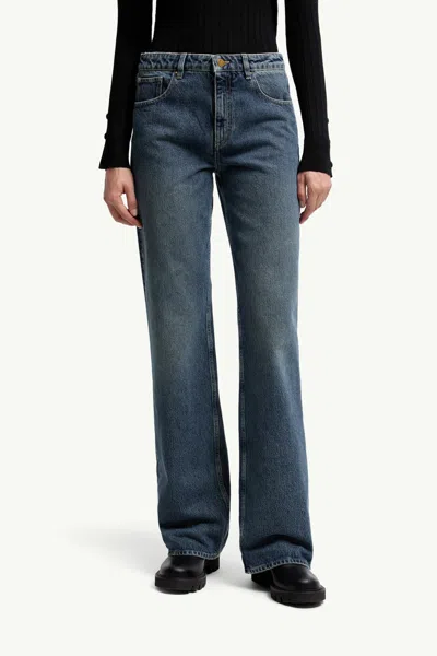 Moncler Jeans With Belt Loops In Blue