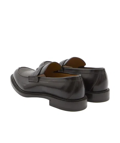 Gucci Web-stripe Leather Loafers In Black