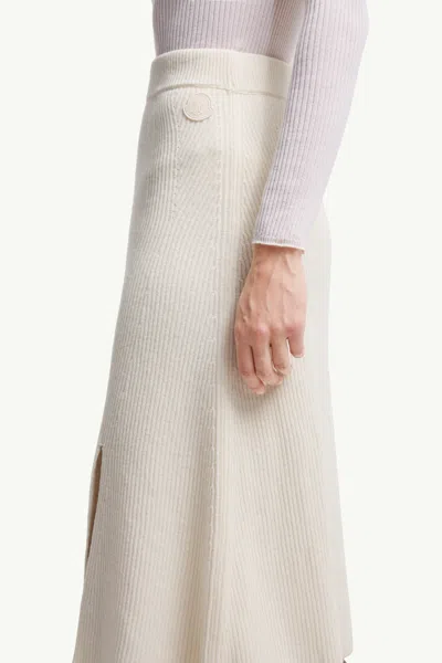 Moncler Jupe Midi En Laine Et Cachemire In Neutral