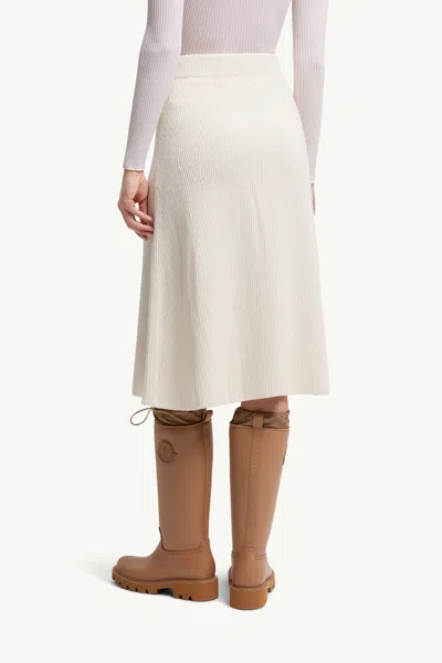 Moncler Jupe Midi En Laine Et Cachemire In Neutral