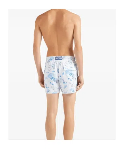 Vilebrequin Stretch Short Swim Shorts Medusa And Shells In White