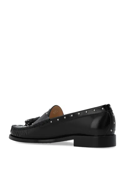 Stuart Weitzman Black Lottie Loafers In Black