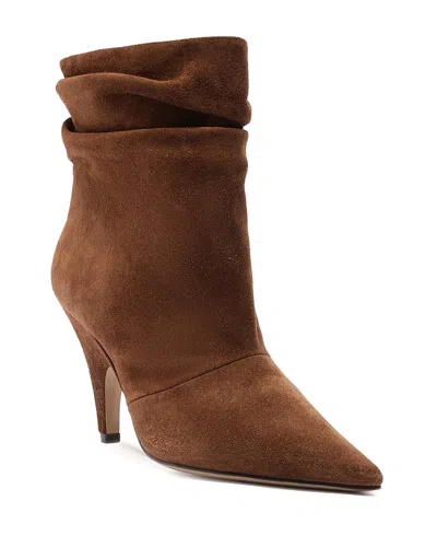 Alexandre Birman Tati Pointed Toe Slouch Bootie In Brown