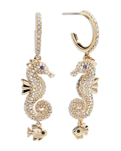 Baublebar Vela Pave Seahorse Charm Half Hoop Earrings In Gold Tone