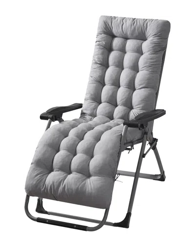 Fresh Fab Finds 71x22in Indoor/outdoor Chaise Lounger Cushion In Gray
