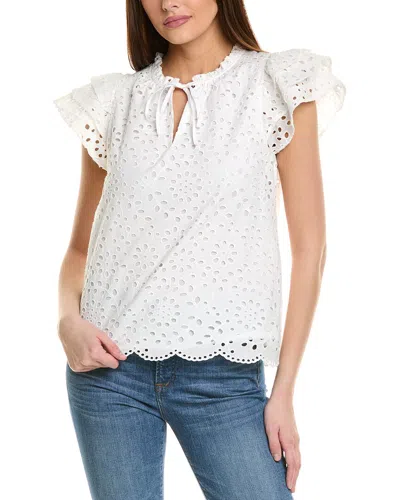 1.state Flutter Sleeve Blouse In Neutral