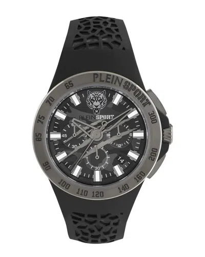 Philipp Plein Sport Camo Dial Three-hand Quartz Silicone Strap Watch, 43mm In Black