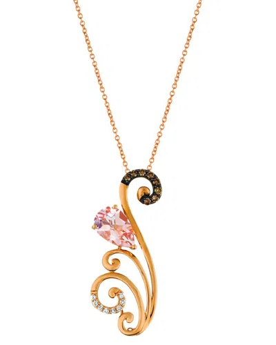 Le Vian ® 14k Strawberry Gold 1.12 Ct. Tw. Diamond & Morganite Pendant Necklace In Gold
