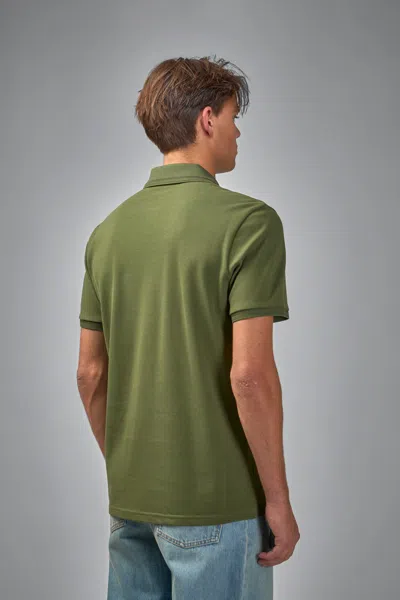 Moncler Embroidered Logo Cotton Piquet Polo Shirt In Green