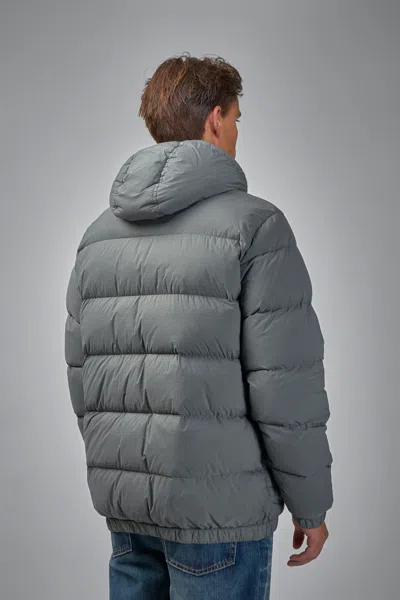 Stone Island 4100040 Seamless Tunnel Nylon Down-tc Hooded Jacket In Gray