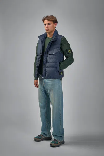 Stone Island Green 6100060 Organic Cotton Fleece Sweatshirt In Green