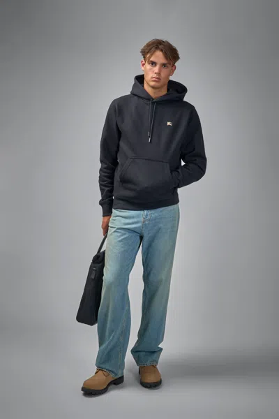Burberry Black Sweatshirt With Ekd Embroidery On The Front And Logo Print On The Rear In Cotton Man