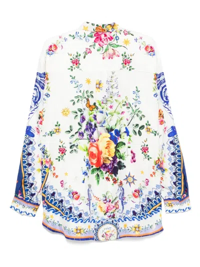 Camilla Long Sleeve Oversized Shirt In White