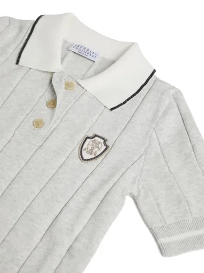 Brunello Cucinelli Polo Shirt  Kids Color Grey In Gray