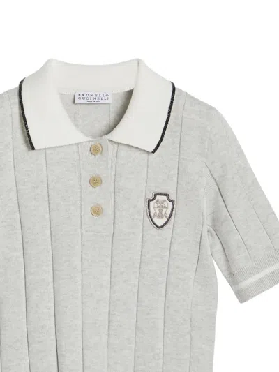 Brunello Cucinelli Polo Shirt  Kids Color Grey In Gray