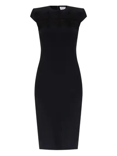 Alexander Mcqueen Cap-sleeve Lace-embroidered Midi Dress