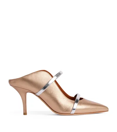Malone Souliers Metallic Leather Maureen Mules 70 In Brown