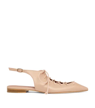 Malone Souliers Leather Lace-up Slingback Flats