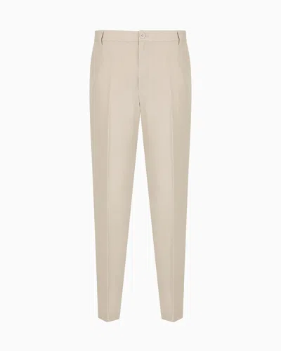 Armani Exchange Tapered High-waist Trousers In Neutral