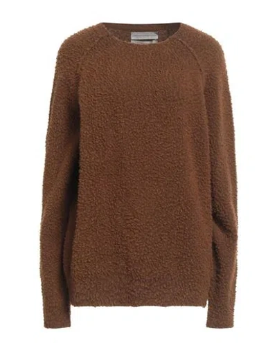 Original Vintage Style Woman Sweater Brown Size 3xl Wool, Polyamide, Elastane