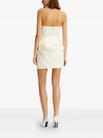 Rotate Birger Christensen Sweetheart-neck Draped Minidress - Women's - Polyester/elastane/recycled Polyester In White